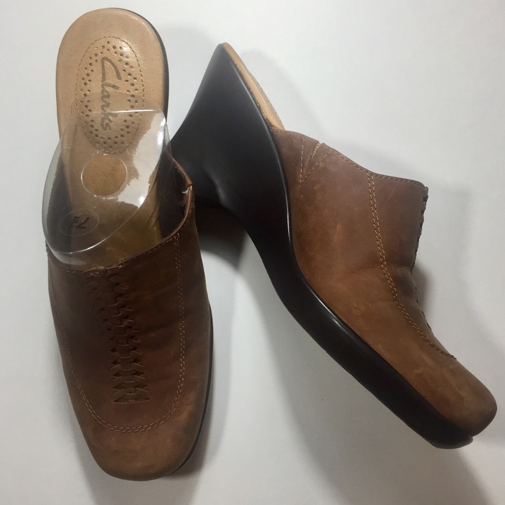 [Clarks] mules clogs shoes brown cute comfy 7 1/2